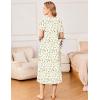 imageEkouaer Long Nightgowns for Women Soft Ladies Sleepwear Gowns Short Sleeve Nightdress Button House Dress with PocketsLeaf Yellow
