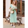 imageEkouaer Long Nightgowns for Women Soft Ladies Sleepwear Gowns Short Sleeve Nightdress Button House Dress with PocketsLight Green