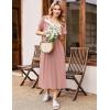 imageEkouaer Long Nightgowns for Women Soft Ladies Sleepwear Gowns Short Sleeve Nightdress Button House Dress with PocketsPink