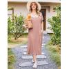 imageEkouaer Long Nightgowns for Women Soft Ladies Sleepwear Gowns Short Sleeve Nightdress Button House Dress with PocketsPink