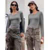 imageEkouaer Long Sleeve Shirts for Women 3 Pack Scoop Neck Fitted Tops Thermal Undershirt Stretch Base Layer Soft Tee XSXXLBlackBeigeGray