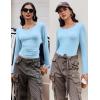 imageEkouaer Long Sleeve Shirts for Women 3 Pack Scoop Neck Fitted Tops Thermal Undershirt Stretch Base Layer Soft Tee XSXXLBlackBlueWhite