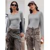imageEkouaer Long Sleeve Shirts for Women 3 Pack Scoop Neck Fitted Tops Thermal Undershirt Stretch Base Layer Soft Tee XSXXLBlackLight GrayWhite