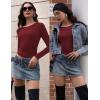 imageEkouaer Long Sleeve Shirts for Women 3 Pack Scoop Neck Fitted Tops Thermal Undershirt Stretch Base Layer Soft Tee XSXXLBlackRedGreen