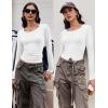 imageEkouaer Long Sleeve Shirts for Women 3 Pack Scoop Neck Fitted Tops Thermal Undershirt Stretch Base Layer Soft Tee XSXXLBlackWhiteBrown