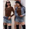 imageEkouaer Long Sleeve Shirts for Women 3 Pack Scoop Neck Fitted Tops Thermal Undershirt Stretch Base Layer Soft Tee XSXXLBlackWhiteBrown