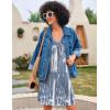 imageEkouaer Nightgown for Women Sleeveless Sleepwear Lightweight Racerback Sleep Shirt Pleated V Neck Night Dress Short ChemiseBlue Tie Dye