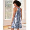 imageEkouaer Nightgown for Women Sleeveless Sleepwear Lightweight Racerback Sleep Shirt Pleated V Neck Night Dress Short ChemiseBlue Tie Dye