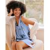 imageEkouaer Nightgown for Women Sleeveless Sleepwear Lightweight Racerback Sleep Shirt Pleated V Neck Night Dress Short ChemiseLight Blue Butterfly