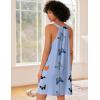 imageEkouaer Nightgown for Women Sleeveless Sleepwear Lightweight Racerback Sleep Shirt Pleated V Neck Night Dress Short ChemiseLight Blue Butterfly
