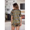 imageEkouaer Silk Pajama for Women Short Sleeve Satin Pj Set Two Piece Soft Sleepwear Loungewear SXXLBlack Pumpkin  Spider Web