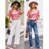 imageEkouaer Silk Pajama for Women Short Sleeve Satin Pj Set Two Piece Soft Sleepwear Loungewear SXXLRose Pink