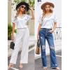 imageEkouaer Silk Pajama for Women Short Sleeve Satin Pj Set Two Piece Soft Sleepwear Loungewear SXXLWhite