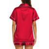 imageEkouaer Silk Pajamas for Women Set Short Sleeve Sleepwear Soft Button Down Loungewear 2 Piece Satin Pjs Shorts Set SXXLRed