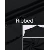 imageEkouaer Turtleneck Shirt Women Ruffle Ribbed Long Sleeve Mock Neck Tops Slim Fit Lettuce Trim Base LayerBlack