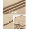 imageEkouaer Turtleneck Shirt Women Ruffle Ribbed Long Sleeve Mock Neck Tops Slim Fit Lettuce Trim Base LayerBlackBeige