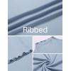 imageEkouaer Turtleneck Shirt Women Ruffle Ribbed Long Sleeve Mock Neck Tops Slim Fit Lettuce Trim Base LayerBlue