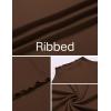 imageEkouaer Turtleneck Shirt Women Ruffle Ribbed Long Sleeve Mock Neck Tops Slim Fit Lettuce Trim Base LayerBrown