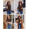 imageEkouaer Womens Long Sleeve Shirts 3 Pack Crew Neck Thermal Tops Loose Fit Undershirt Base Layer Trendy Clothes XSXXL3pcs Black  Brown  White