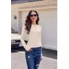 imageEkouaer Womens Long Sleeve Shirts 3 Pack Crew Neck Thermal Tops Loose Fit Undershirt Base Layer Trendy Clothes XSXXL3pcs Black  Tea Leaf  Beige