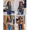 imageEkouaer Womens Long Sleeve Shirts 3 Pack Crew Neck Thermal Tops Loose Fit Undershirt Base Layer Trendy Clothes XSXXL3pcs Black  White  Dark Grey