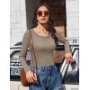 imageEkouaer Womens Long Sleeve Shirts 3 Packs Scoop Neck Ribbed Tops Fitted Thermal Undershirt Soft Layering Tees XSXXLBlackBrownKhaki