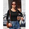 imageEkouaer Womens Long Sleeve Shirts 3 Packs Scoop Neck Ribbed Tops Fitted Thermal Undershirt Soft Layering Tees XSXXLBlackWhiteBeige