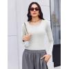 imageEkouaer Womens Long Sleeve Shirts 3 Packs Scoop Neck Ribbed Tops Fitted Thermal Undershirt Soft Layering Tees XSXXLBlackWhiteBrown
