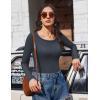 imageEkouaer Womens Long Sleeve Shirts 3 Packs Scoop Neck Ribbed Tops Fitted Thermal Undershirt Soft Layering Tees XSXXLBlackWhiteDark Grey