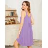 imageEkouaer Womens Nightgown Sleeveless Sleepwear Wide Strap Sleep Shirt Pleated Scoopneck Nightshirt SXXXL001lavender