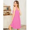 imageEkouaer Womens Nightgown Sleeveless Sleepwear Wide Strap Sleep Shirt Pleated Scoopneck Nightshirt SXXXL001peach