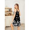 imageEkouaer Womens Nightgown Sleeveless Sleepwear Wide Strap Sleep Shirt Pleated Scoopneck Nightshirt SXXXLBlack Butterfly