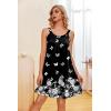 imageEkouaer Womens Nightgown Sleeveless Sleepwear Wide Strap Sleep Shirt Pleated Scoopneck Nightshirt SXXXLBlack Butterfly