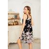 imageEkouaer Womens Nightgown Sleeveless Sleepwear Wide Strap Sleep Shirt Pleated Scoopneck Nightshirt SXXXLBlack Flower