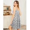 imageEkouaer Womens Nightgown Sleeveless Sleepwear Wide Strap Sleep Shirt Pleated Scoopneck Nightshirt SXXXLGrey Star