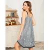 imageEkouaer Womens Nightgown Sleeveless Sleepwear Wide Strap Sleep Shirt Pleated Scoopneck Nightshirt SXXXLGrey Star Moon Print