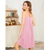 imageEkouaer Womens Nightgown Sleeveless Sleepwear Wide Strap Sleep Shirt Pleated Scoopneck Nightshirt SXXXLLight Pink