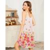imageEkouaer Womens Nightgown Sleeveless Sleepwear Wide Strap Sleep Shirt Pleated Scoopneck Nightshirt SXXXLPeach Flower