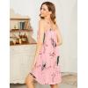 imageEkouaer Womens Nightgown Sleeveless Sleepwear Wide Strap Sleep Shirt Pleated Scoopneck Nightshirt SXXXLPink Rose Flower