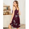 imageEkouaer Womens Nightgown Sleeveless Sleepwear Wide Strap Sleep Shirt Pleated Scoopneck Nightshirt SXXXLRed Charming Flower