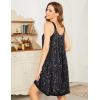 imageEkouaer Womens Nightgown Sleeveless Sleepwear Wide Strap Sleep Shirt Pleated Scoopneck Nightshirt SXXXLStarry Sky Black