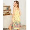 imageEkouaer Womens Nightgown Sleeveless Sleepwear Wide Strap Sleep Shirt Pleated Scoopneck Nightshirt SXXXLYellow Flower