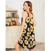 imageEkouaer Womens Nightgown Sleeveless Sleepwear Wide Strap Sleep Shirt Pleated Scoopneck Nightshirt SXXXLYellow Sun Flower