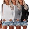 3pcs Black / Light Gray / White