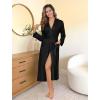 imageEkouaer Womens Robe Long Knit Kimono Bathrobe Lightweight Sleepwear Soft Ladies Loungewear with Pockets SXXLBlack
