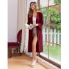 imageEkouaer Womens Robe Long Knit Kimono Bathrobe Lightweight Sleepwear Soft Ladies Loungewear with Pockets SXXLBurgundy