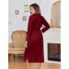 imageEkouaer Womens Robe Long Knit Kimono Bathrobe Lightweight Sleepwear Soft Ladies Loungewear with Pockets SXXLBurgundy