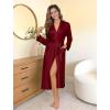 imageEkouaer Womens Robe Long Knit Kimono Bathrobe Lightweight Sleepwear Soft Ladies Loungewear with Pockets SXXLBurgundy