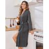 imageEkouaer Womens Robe Long Knit Kimono Bathrobe Lightweight Sleepwear Soft Ladies Loungewear with Pockets SXXLDark Gray