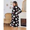 imageEkouaer Womens Robe Long Knit Kimono Bathrobe Lightweight Sleepwear Soft Ladies Loungewear with Pockets SXXLFloral Black